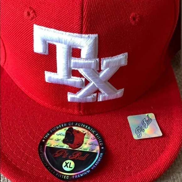Pit Bull Texas Baseball Cap Fitted Hat Red Size XL NWT - Picture 2 of 6
